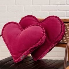 Pembe Kalp Yastık 2'li Set