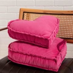 Pembe Kalp Yastık 2'li Set