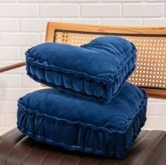 Lacivert Kalp Yastık 2'li Set