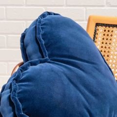Lacivert Kalp Yastık 2'li Set
