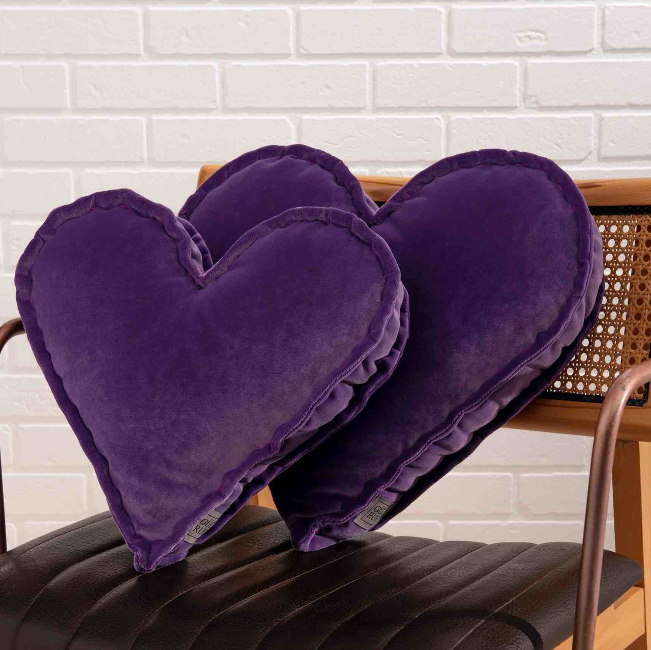 Leylak Kalp Yastık 2'li Set