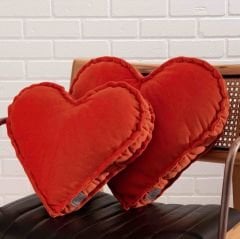 Turuncu Kalp Yastık 2'li Set