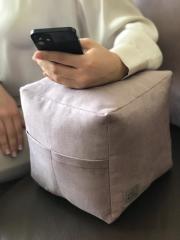 Nubuk Kadife Cepli Organizer Küp Yastık Lila