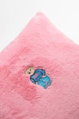 Boho Bear Nakışlı Yastık - Pembe