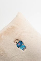 Boho Bear Nakışlı Yastık - Ekru